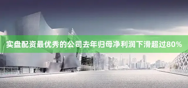 实盘配资最优秀的公司去年归母净利润下滑超过80%